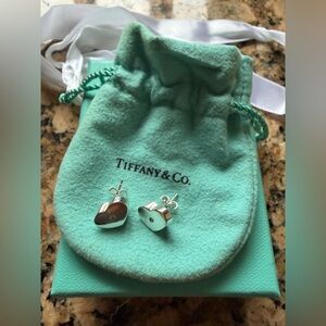 Tiffany & Co. Silver Paloma Picasso Modern Heart Diamond Earrings